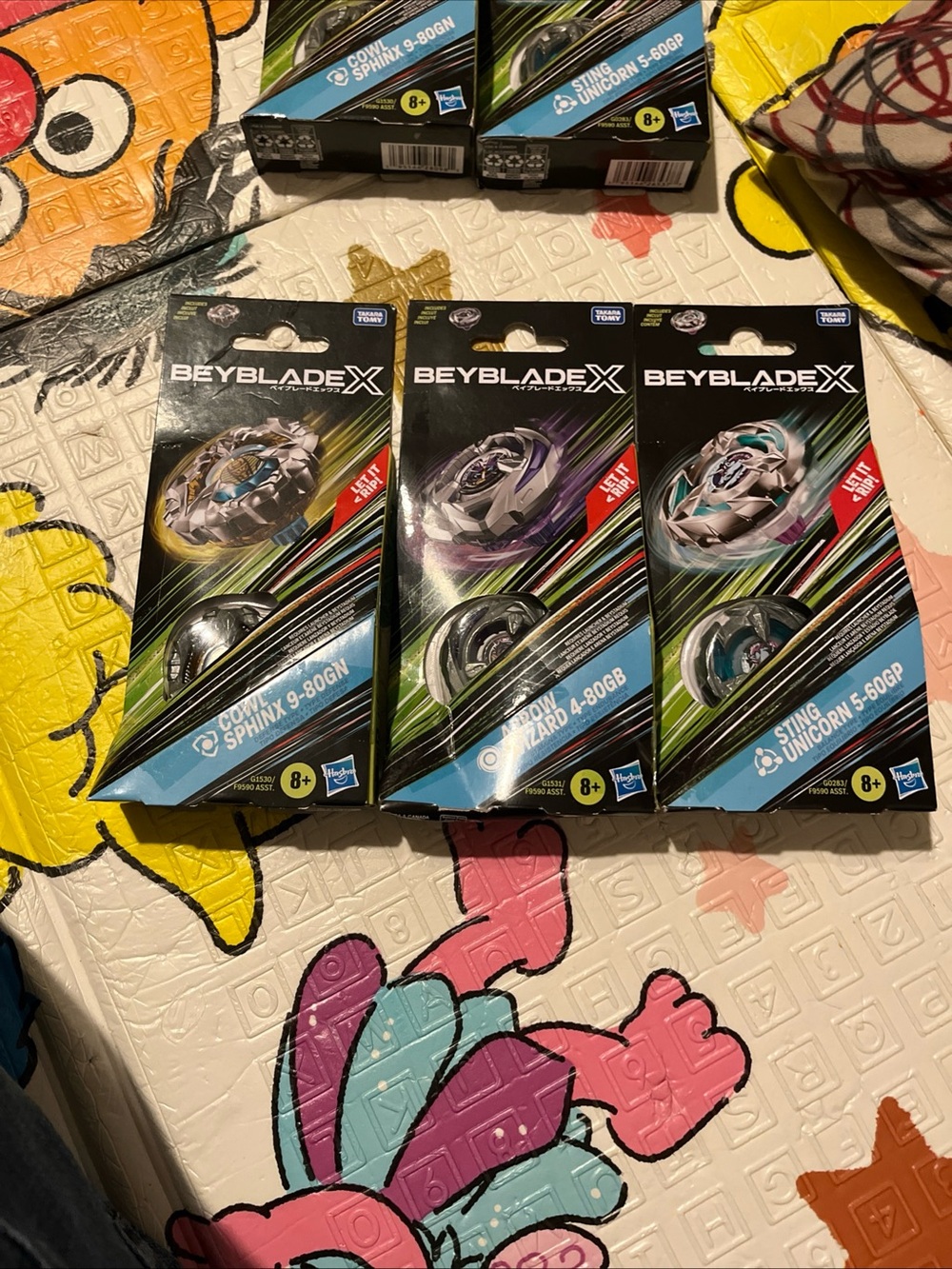Beyblade X Lot Hasbro Booster Pack Arrow Wizard,Sting Unicorn,Cowl SphSet Bundle
